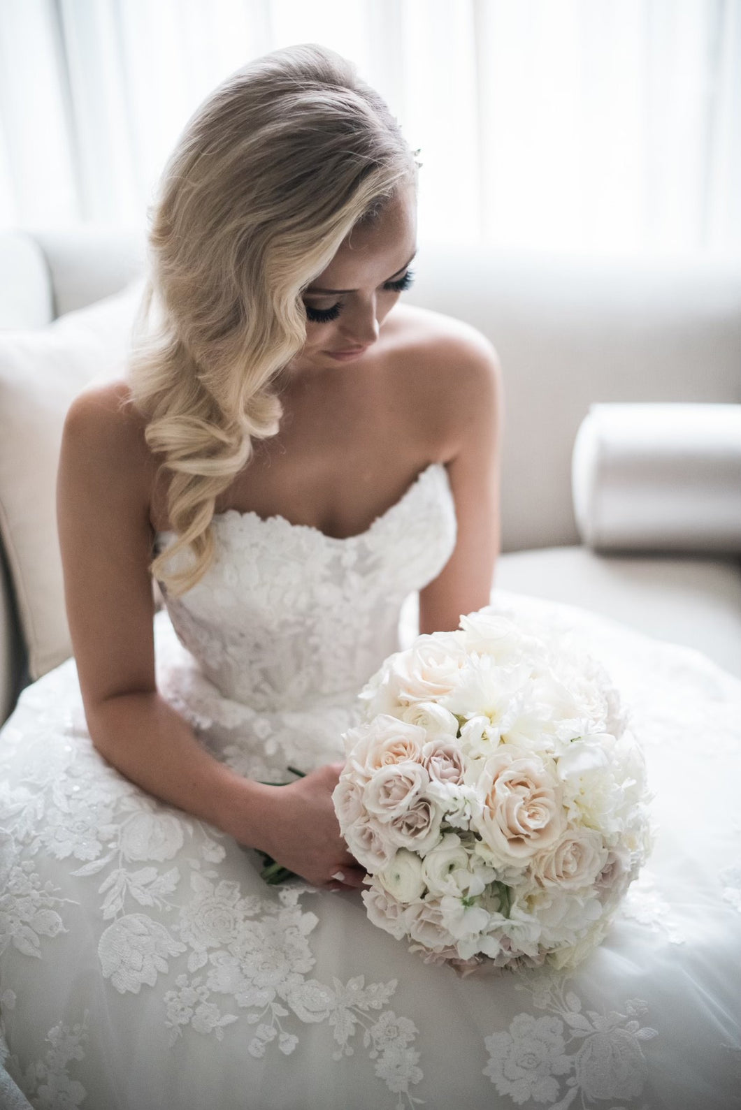 C2023-SBG224 - robe de mariée trapèze sans bretelles