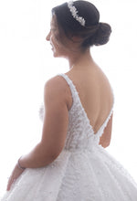 C2023-BG20R - vestido de novia formal sin mangas con espalda en V y cuentas