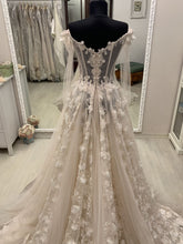 C2023-LS83T - vestido de novia de manga larga transparente con hombros descubiertos