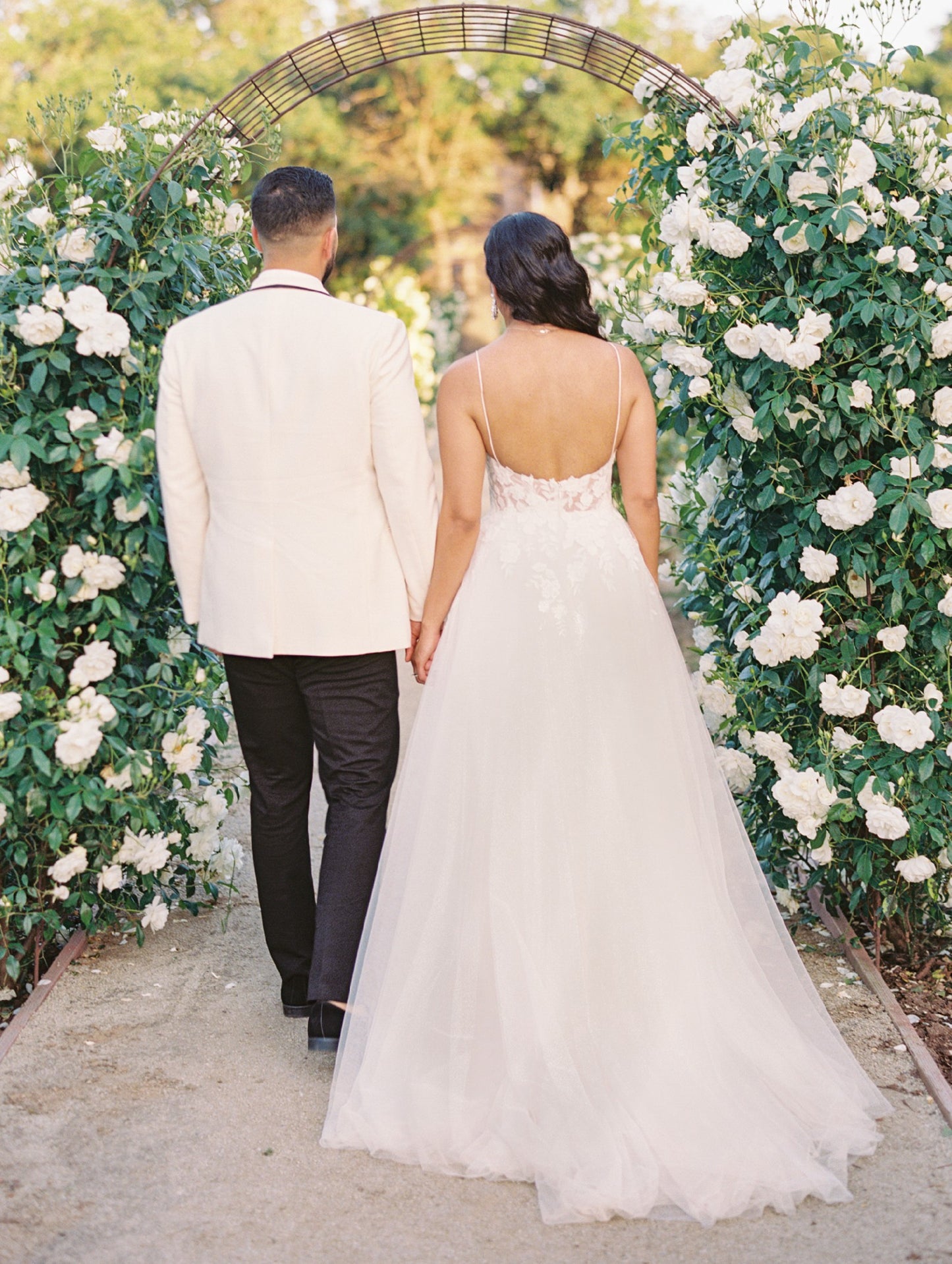 C2023-AS20B - A-line beaded lace bodice wedding gown with spaghetti strap
