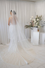C2023-SN654 - sleeveless scoop neck beaded wedding gown with veil