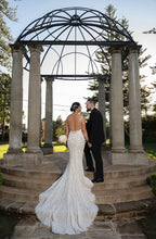C2023-SN654 - sleeveless scoop neck beaded wedding gown with veil