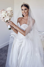 C2023-SS830 - sweetheart strapless sheath corset style wedding gown with detachable train