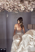 C2023-SS830 - sweetheart strapless sheath corset style wedding gown with detachable train