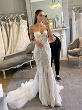 C2023-SS68L - strapless sweetheart beaded embroidery lace wedding gown with detachable long sleeves