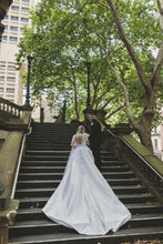C2023-SS351 - short sleeve a-line wedding ball gown