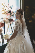 C2023-SS351 - short sleeve a-line wedding ball gown