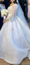 C2024-BG19L - Sheer trumpet sleeve wedding ball gown with chapel train
