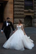 C2024-LSP319 - Vestido de novia transparente de manga larga y talla grande