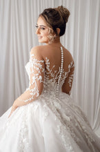 C2024-LSP319 - Vestido de novia transparente de manga larga y talla grande