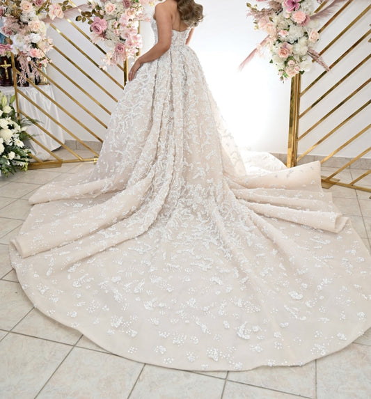 C2024-BG792 - strapless ball gown wedding dress with cathedral train