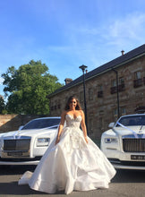 C2024-BG221 - strapless beaded embroidery wedding gown with detachable overskirt