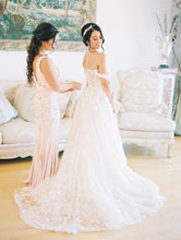C2024-A23 - strapless a-line wedding gown with off the shoulder arm straps