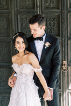 C2024-A23 - strapless a-line wedding gown with off the shoulder arm straps