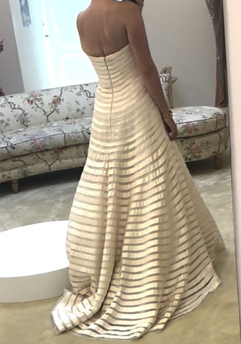 C2024-SA65 - strapless a-line wedding gown with button up back