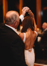 C2024-BF1 - beaded wedding gown with scoop neck and open back