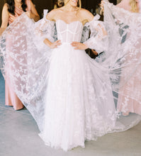C2024-LSS86 - strapless corset wedding gown with detachable sleeves