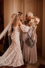 C2024-SL55D - strapless embellished wedding gown with detachable blouson long sleeves