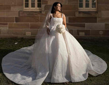 C2024-BG661 - beaded ball gown wedding dress with shoulder straps