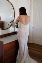 C2024-LS553 - illusion neckline wedding dress with long sheer sleeves
