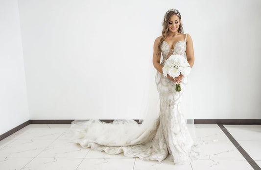 C2024-NAL119 - fitted beaded couture wedding gown