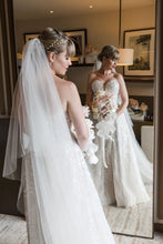 C2024-404 - strapless sequin beaded wedding gown with empire waist