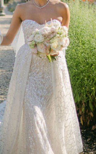 C2020-BB08 - strapless sweetheart beaded wedding gown