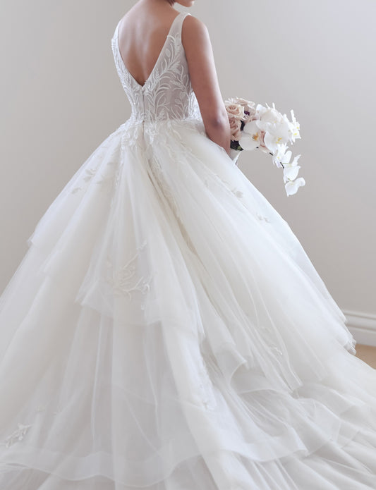 C2024-BG73V - sleeveless v-neck wedding ball gown
