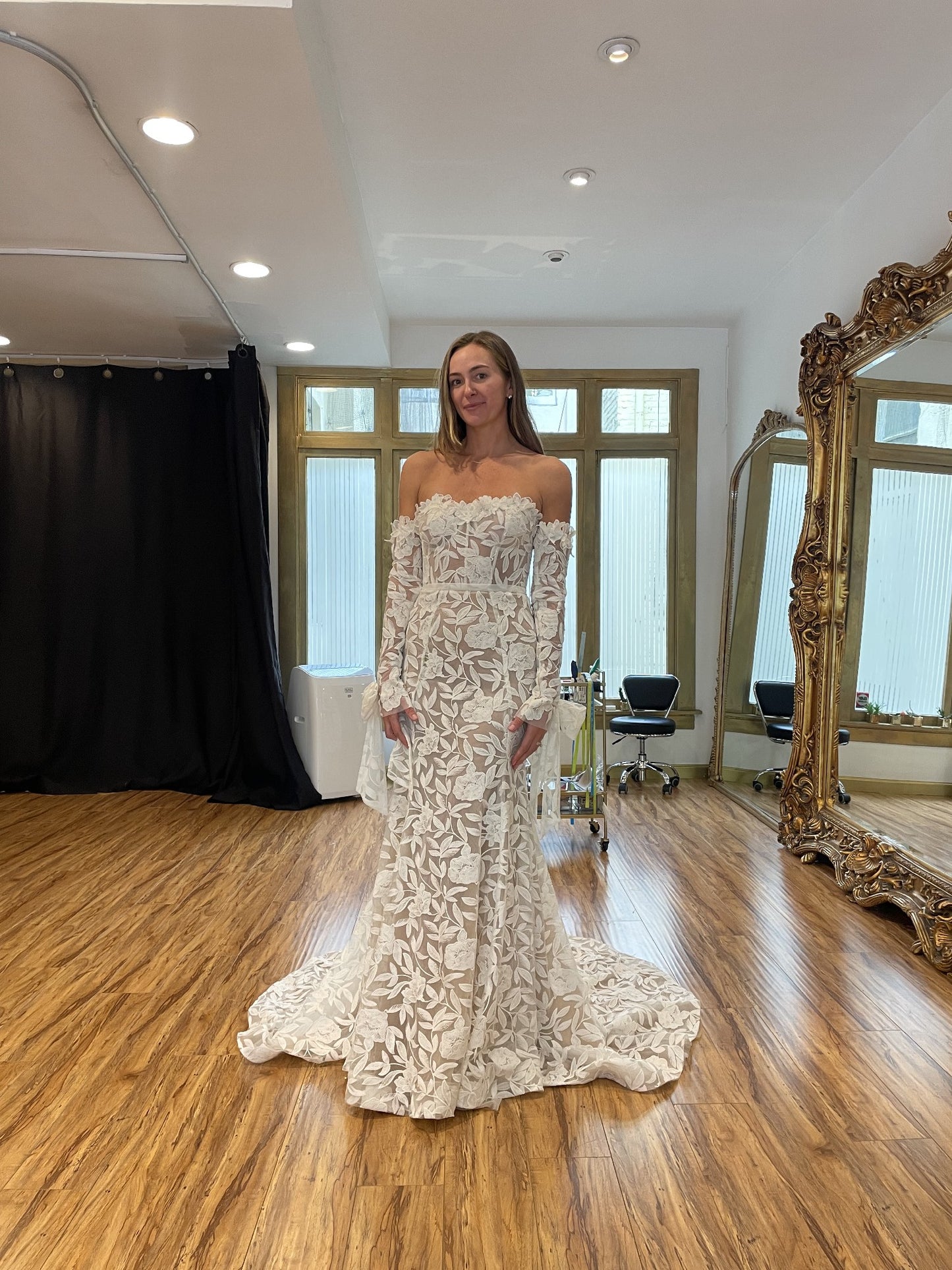 C2025-ES705 - strapless embroidered wedding gown