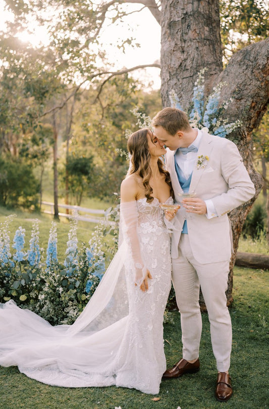 C2025-PC402 - strapless 3D embellished wedding gown