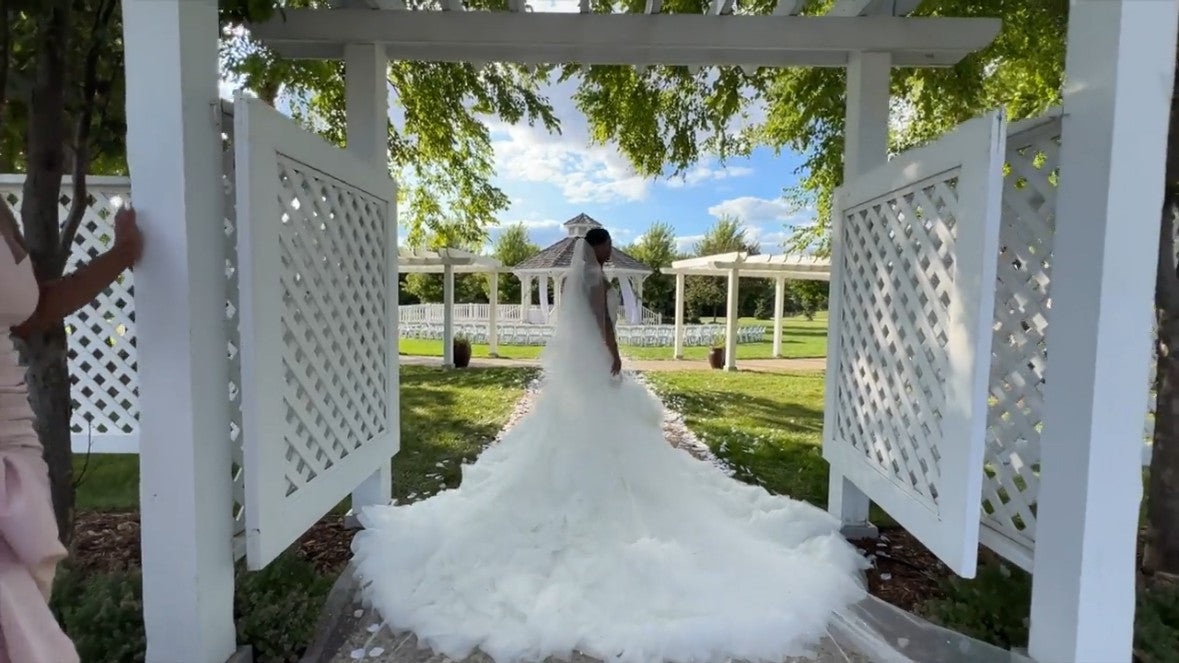 C2025-EA2735 - halter fit-to-flare beaded wedding gown