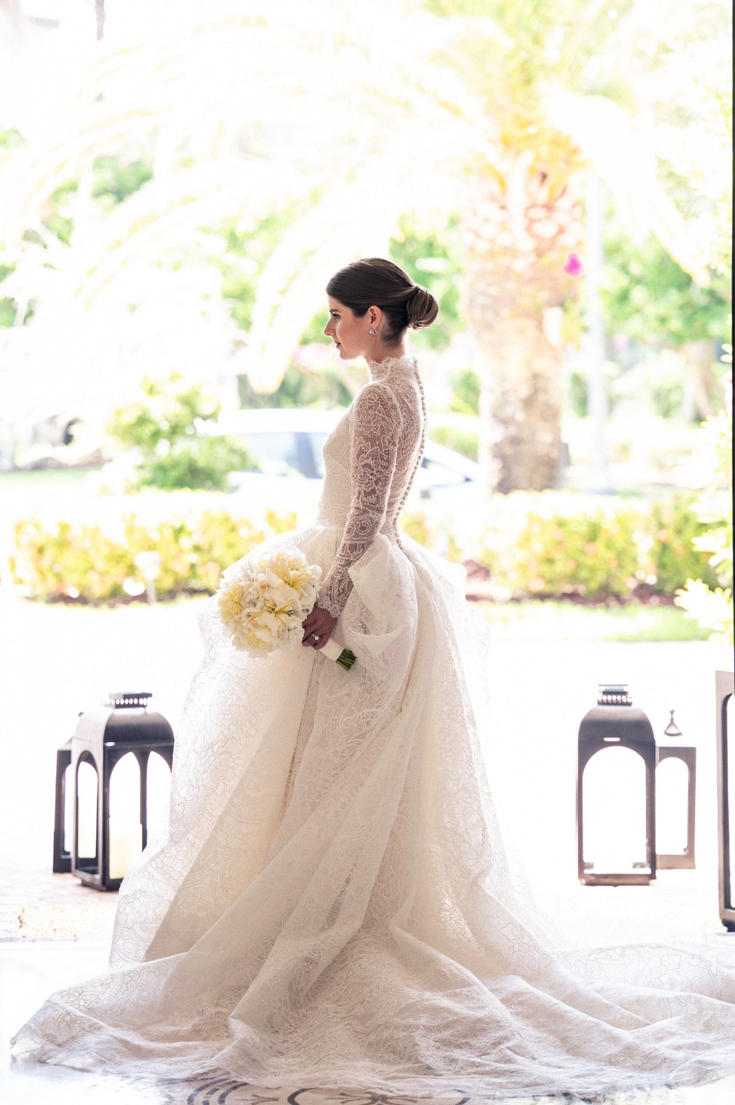 C2025-VW-1125 - Traditional long sleeve Modest lace Wedding Gown