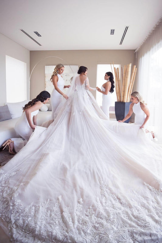 C2025-SK05 - beaded embroidery wedding gown