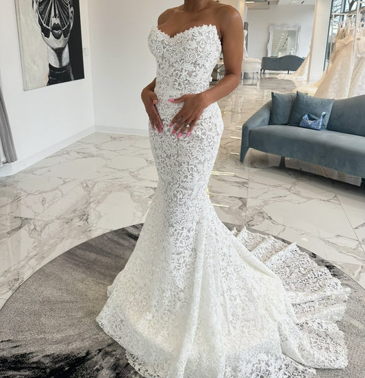 C2025-LPG9 - Long Sleeve Lace Wedding Gown