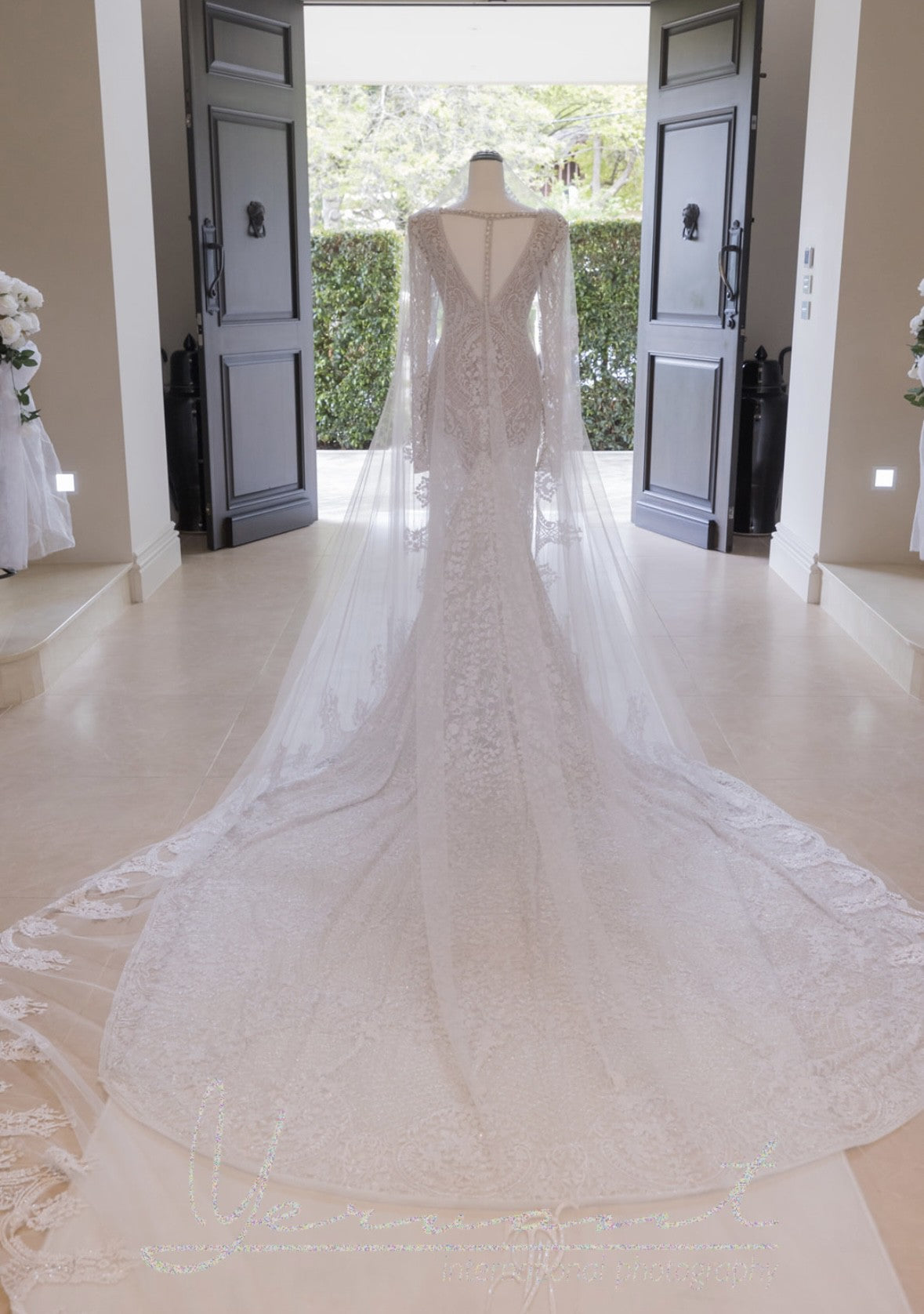 C2025-JT78 - embroidered long sleeve couture wedding gown