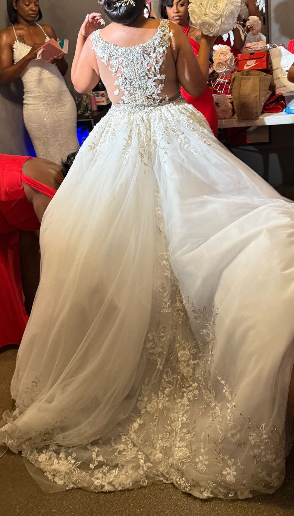 C2025-SY88055 - rhinestone & crystal beaded fitted plus size wedding gown