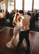 C2024-BF1 - beaded wedding gown with scoop neck and open back