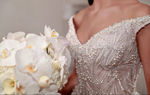 C2023-BG71K - vestido de novia con escote abierto y cuentas, vestido de novia con hombros descubiertos