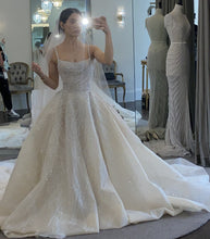 C2023-BGR46 - vestido de novia formal con cuentas y tirantes finos