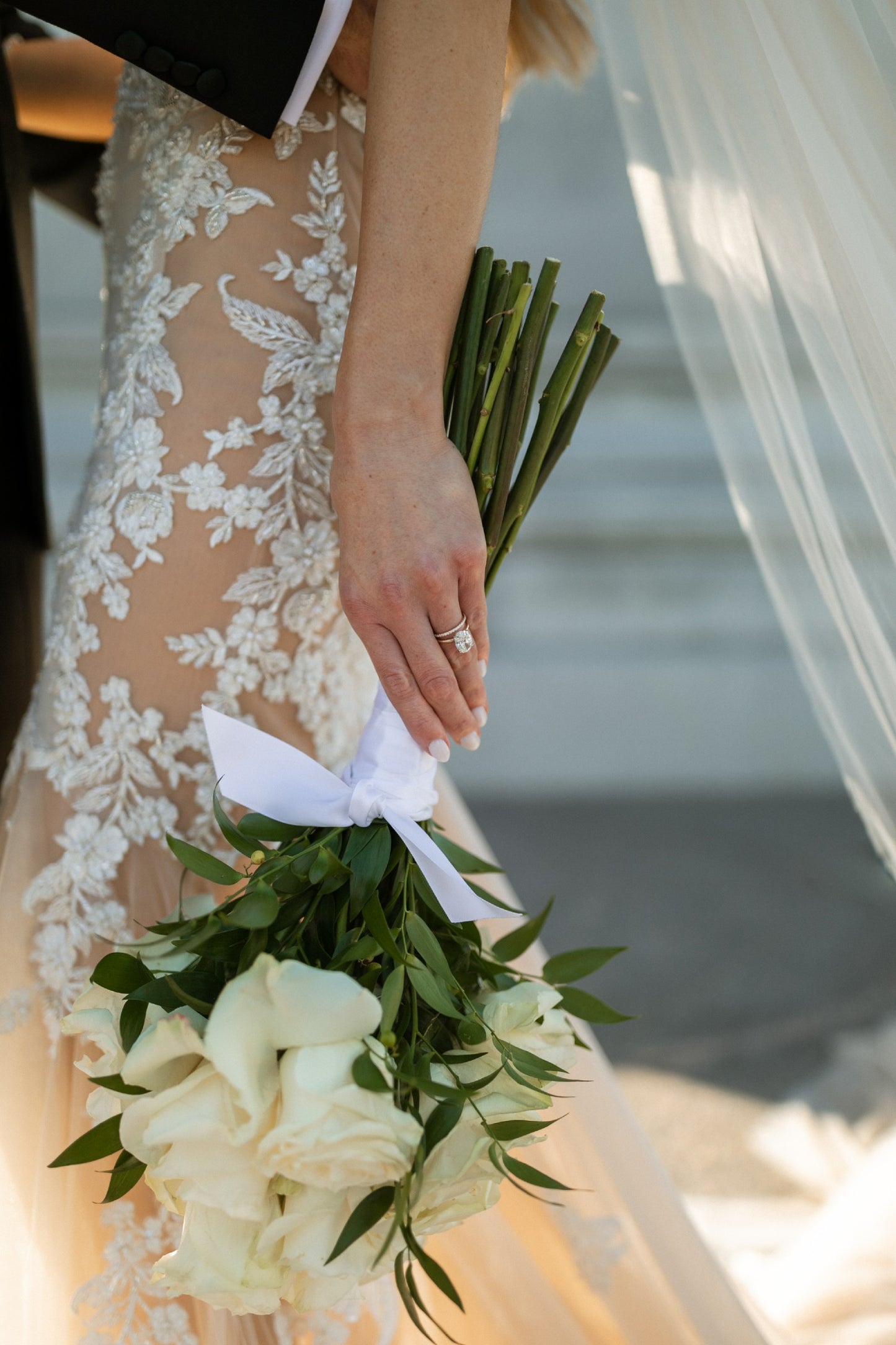 C2023-LP97 - sheer ornate embroidered lace fitted wedding gown