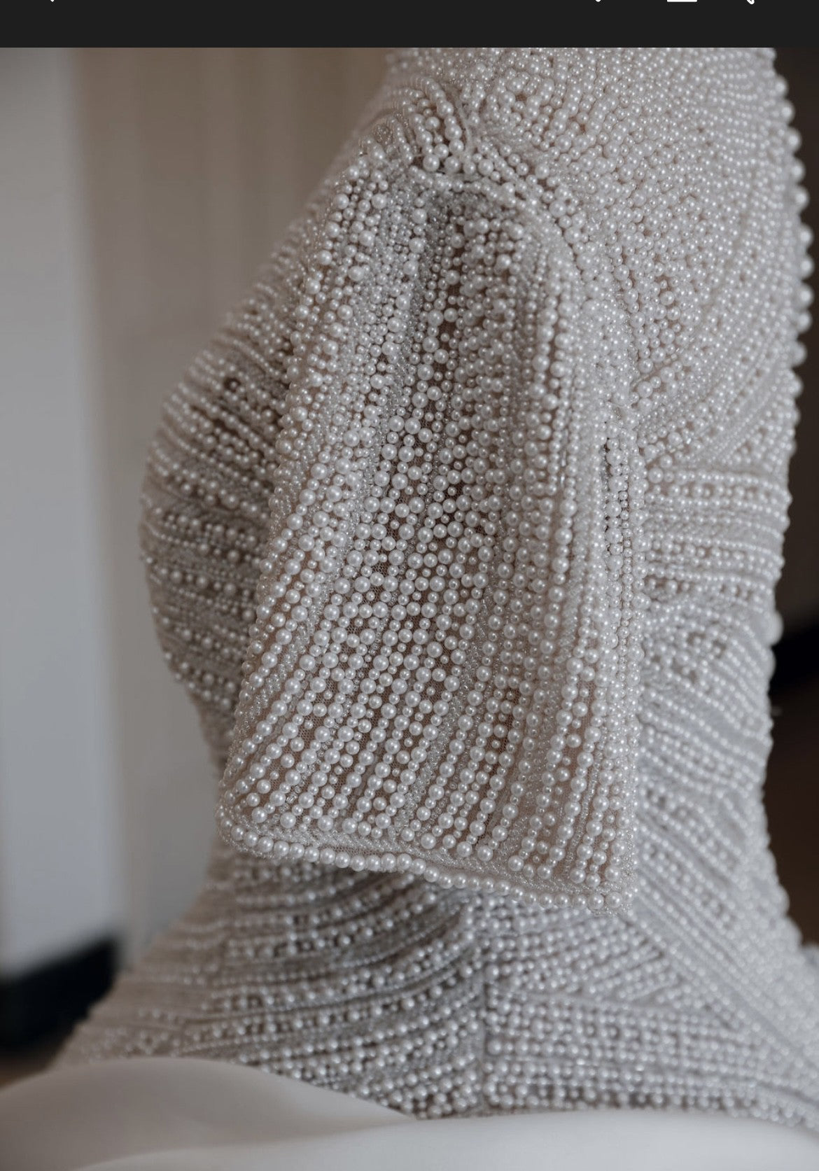 C2024-SSB42 - Beaded Short Sleeve Ball Gown Wedding Dress with collar and satin over skirt