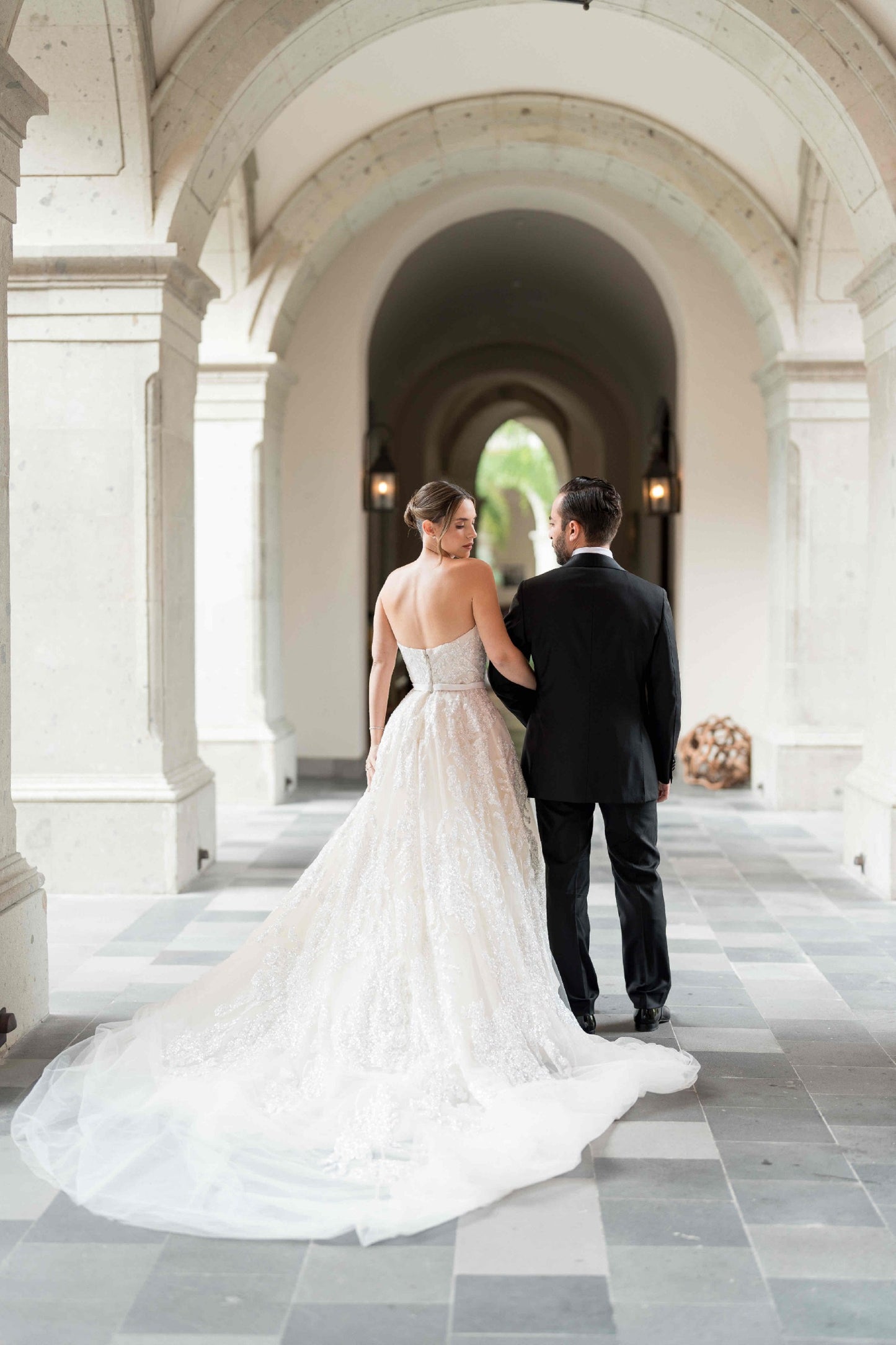 C2025-ES1725 - strapless beaded a-line wedding gown