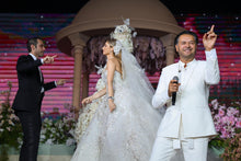 C2023-DBG593 - Vestido de novia sin tirantes con escote en forma de corazón y falda desmontable