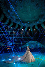 C2023-FBG88 - Vestido de novia formal sin tirantes con motivo floral en 3D y cola catedral