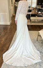 C2023-LSL44V - Vestido de novia sexy de encaje, manga larga, escote en V y espalda cerrada