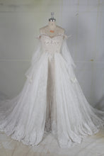 C2023-Hafizi - Vestido de novia de manga larga tipo obispo con hombros descubiertos