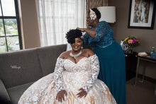 C2023-OSL668 - vestido de novia de encaje de talla grande con hombros descubiertos y manga larga