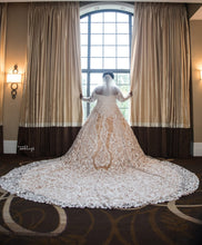 C2023-OSL668 - vestido de novia de encaje de talla grande con hombros descubiertos y manga larga