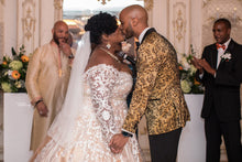 C2023-OSL668 - vestido de novia de encaje de talla grande con hombros descubiertos y manga larga