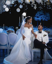 C2023-SLS751 - sheer swarovski crystal beaded long sleeve off the shoulder wedding gown
